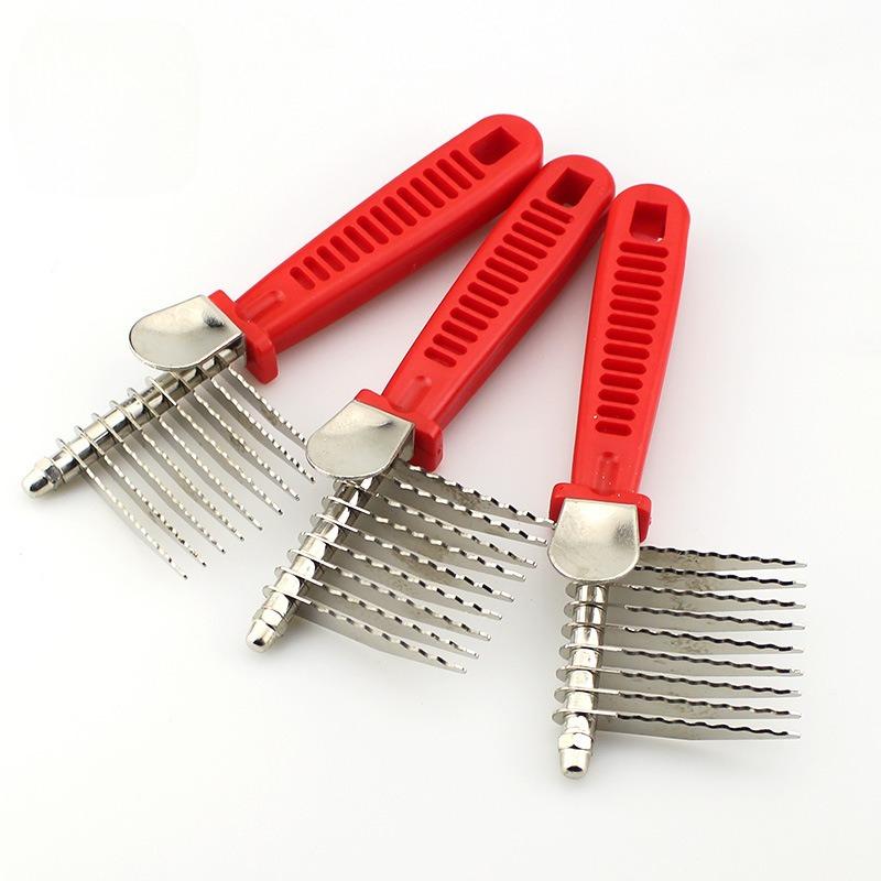 Hundebürste Haustierpflege Werkzeuge Hunderechen Kamm Trimmer Edelstahl Katze Hundekamm zum Entfilzen Entfernen von totem verfilztem & verknotetem Haar