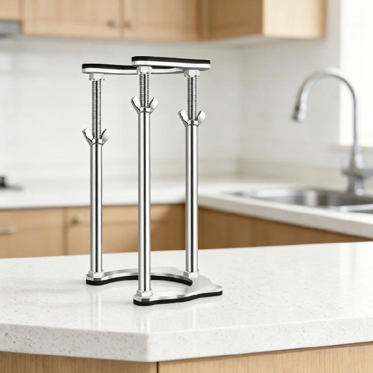 Rustproof Kitchen Sink Support System with 41cm to 71cm Height Adjustment Ranges Strong Metal Sink Stabilizer for Home