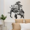 Forest Elephant Silhouette Bedroom Living Room Porch Home Decoration Wall Sticker
