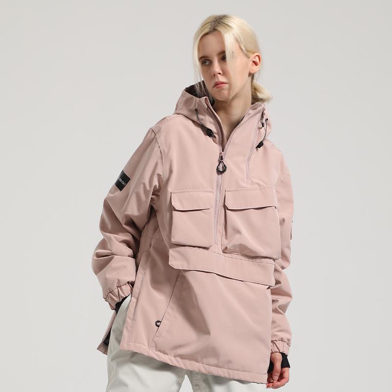 New American Style Waterproof Ski Suit: Warm Snowboard Jacket with Multi-Pocket Design for Men and Women