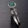 Emerald Gemstone Real 925 Sterling Silver Ring For Women Wedding Cocktail Party Fine Jewelry Ring Engagementbirthday Gift
