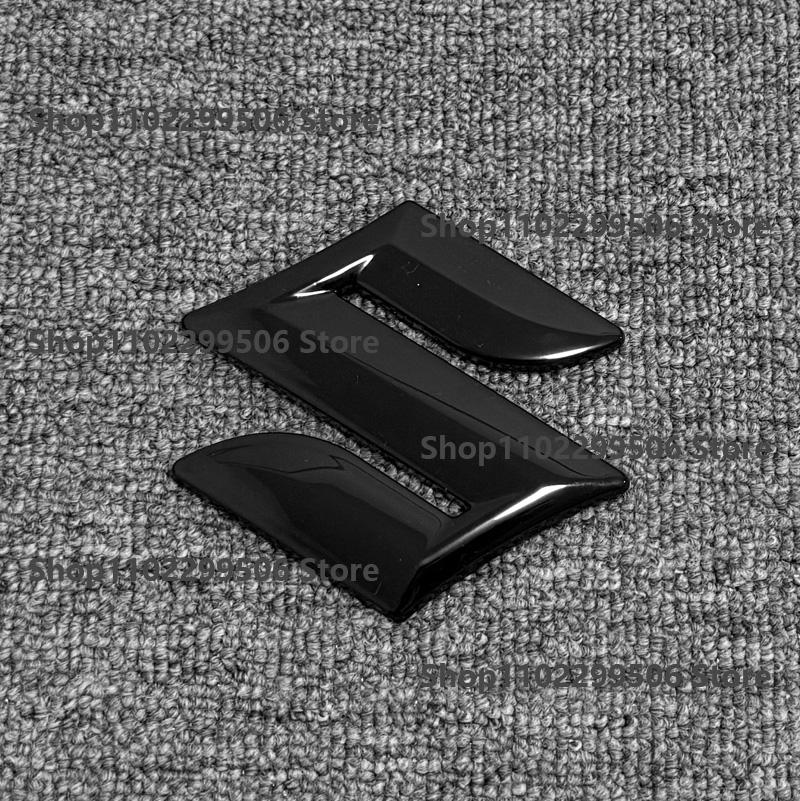 AAGP1 For Suzuki Vitara Front Grille Emblem Rear Trunk Badge Glossy Black ABS Logo Car Exterior Sticker Decal Accessories