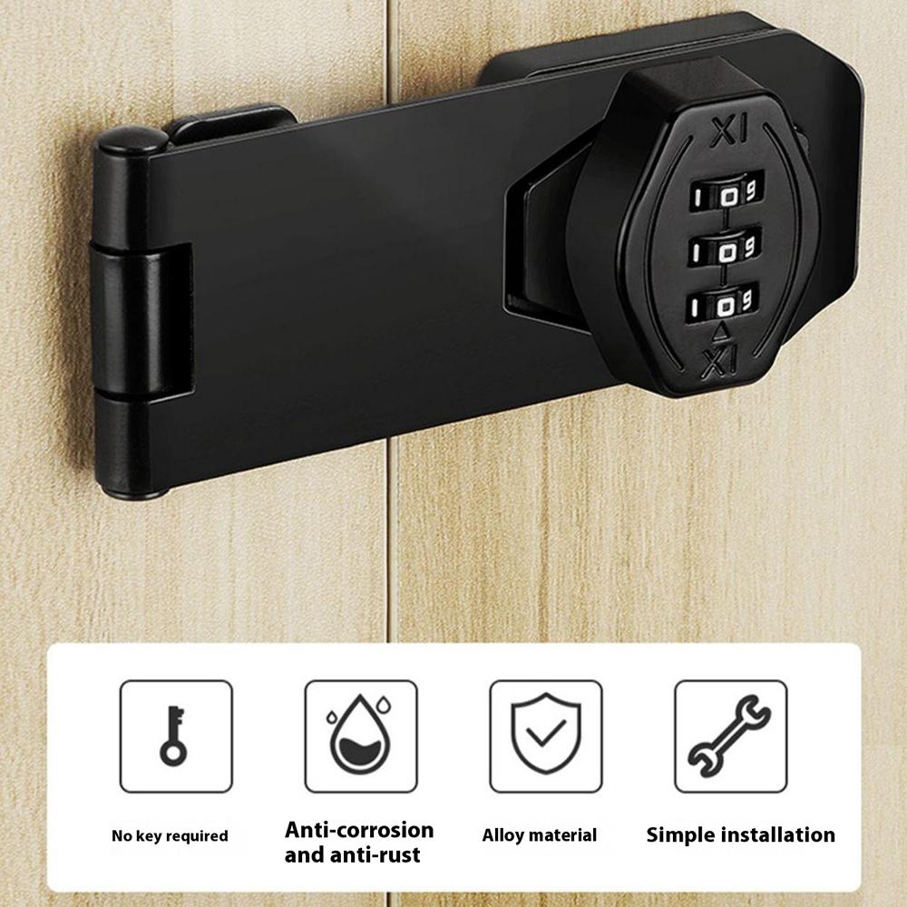 Cabinet Door Password Lock Drawer Lock 3 Hole 4 Inch Screw Installation/No Drill Adhesive Anti-Theft Security For Furniture