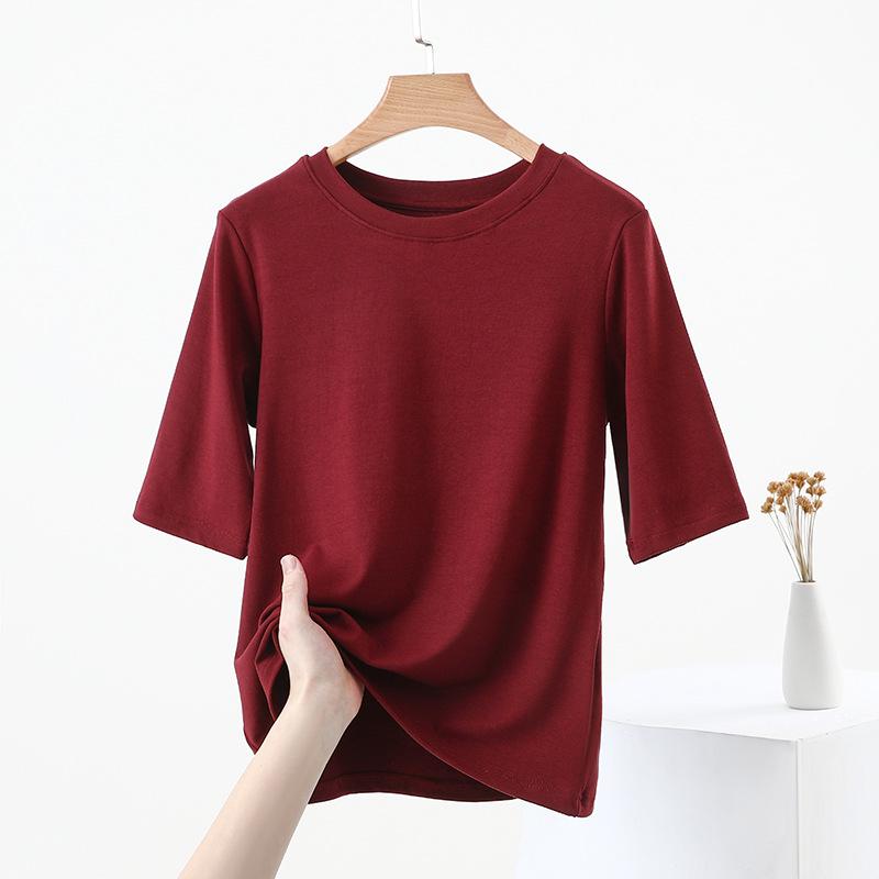 Women's Slimming 5-Sleeve Round Neck T-Shirt - 2024 Spring/Summer Fashion
