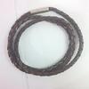 INS New Genuine Leather Cord  Necklace Twist Chain Stainless