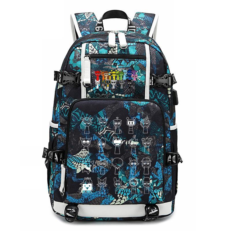 Student Schoolbag Creative Game Music Box Cartoon Weekly Printing Lace Lightweight Spine Backpack