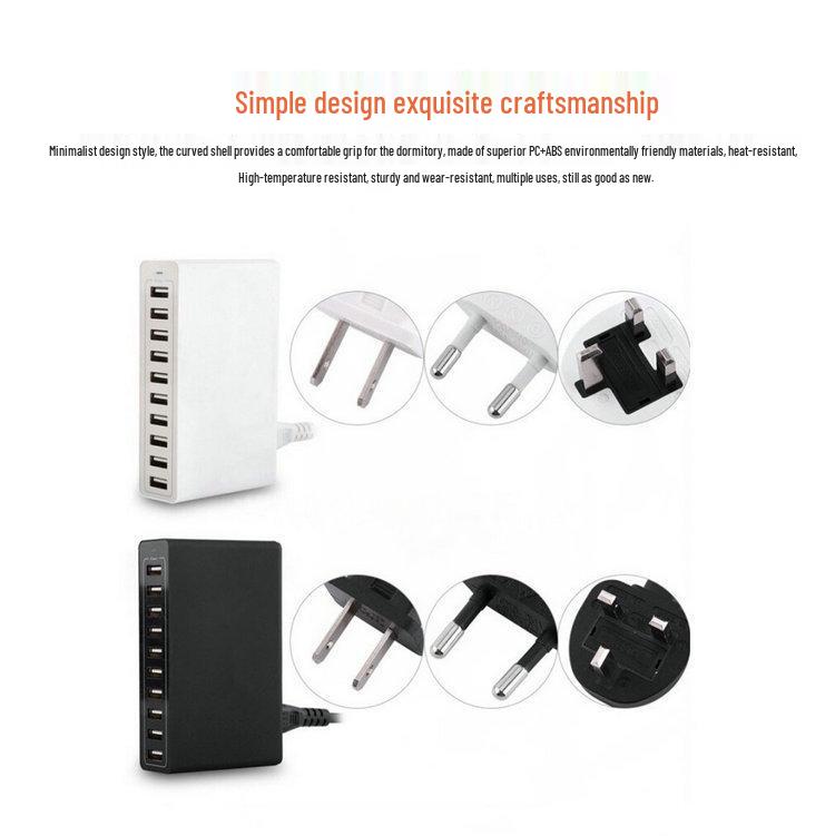 60W Multi-Port USB Charger with Smart Device Recognition