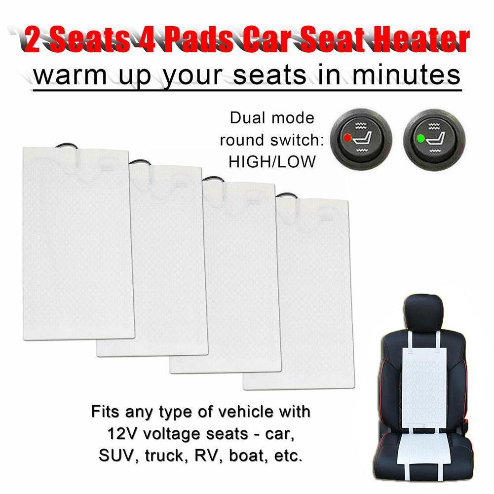 Car Heated Seat Covers Pad Built-in Car Seat Heater Kit Universal 12V Carbon Fiber Heating Pads Winter Warmer Seat Covers Set