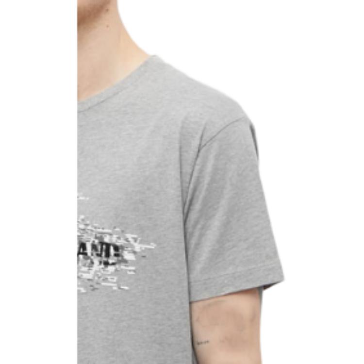 STONE ISLAND Buchstabenprint Rundhals Locker geschnitten Kurzarm T-Shirt Herren Oberteile Grau 78152NS90-V0M64