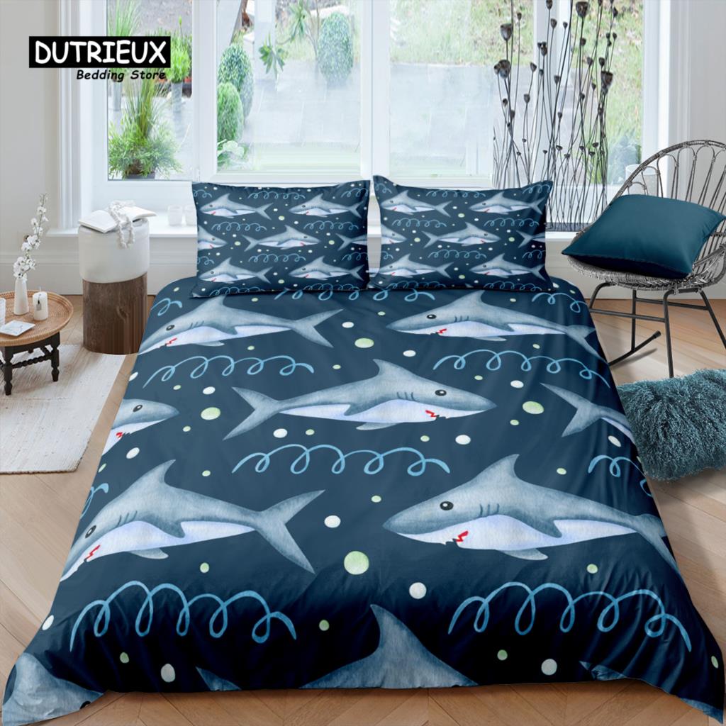 Home Living Luxury 3D Baby Shark Bedding Set Duvet Cover Set Pillowcase Kids Bedding Set Queen And King Eu/Us/Au/Uk Size