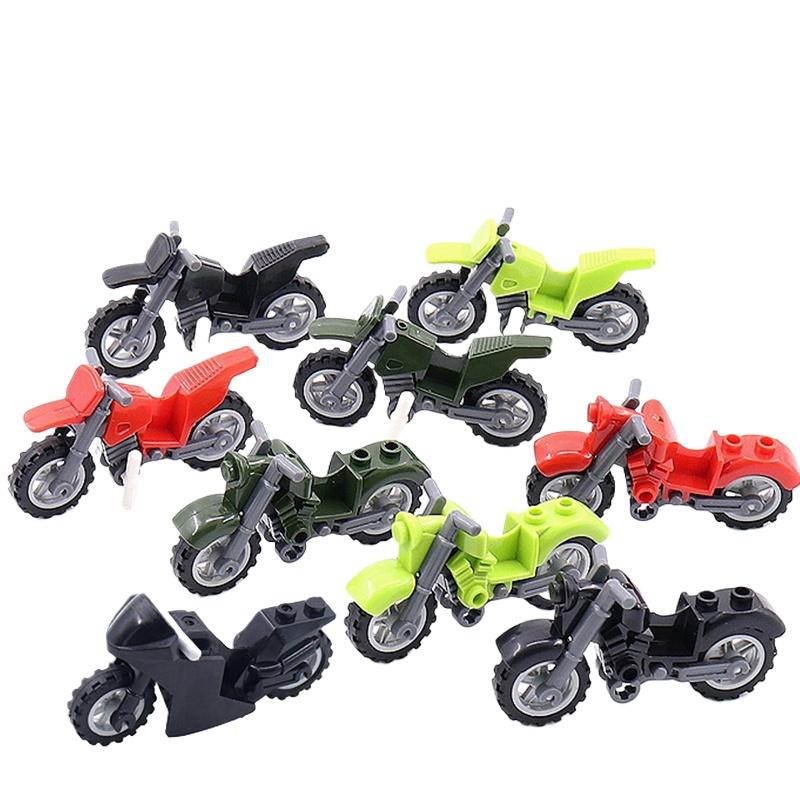 Military Weapon Motorcycle Many Colors Toys For Children Accessories War II Transportation Facility Militaries Compatible Blocks