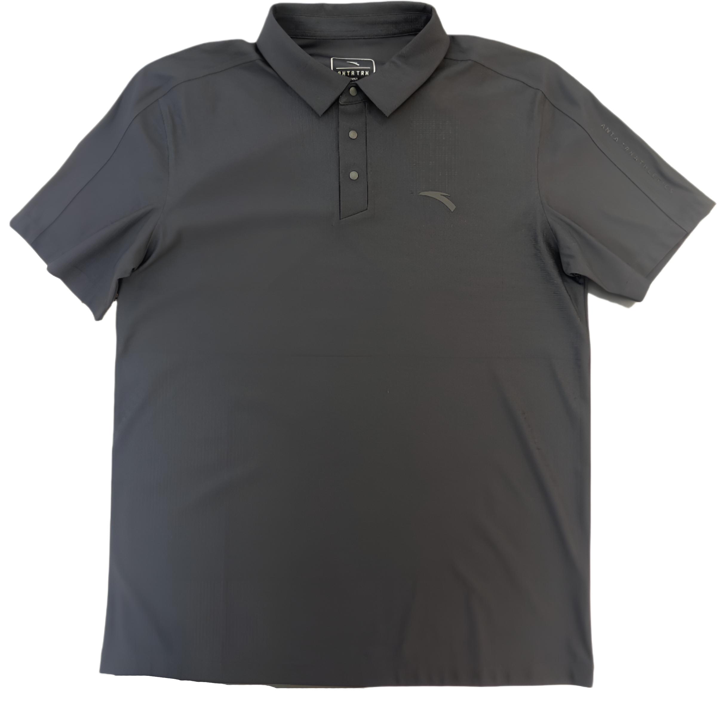 ANTA Polo Shirts Men s Black Polo Collar Moderate Straight Fit 152627127-5 XL