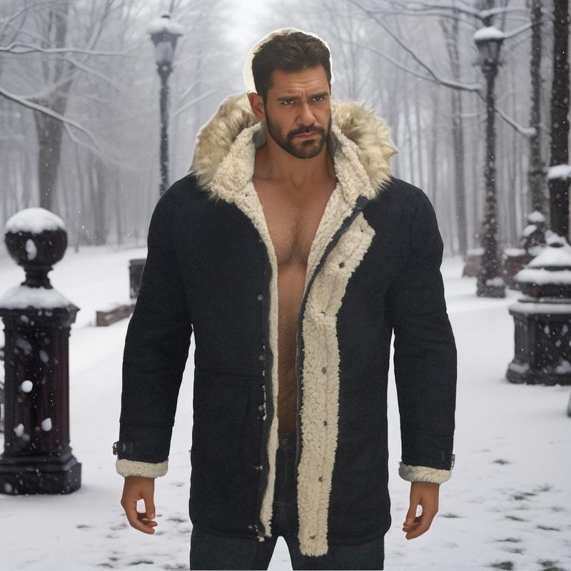Winter New Fur One-piece Men's Coat Thickened Suede Jacket