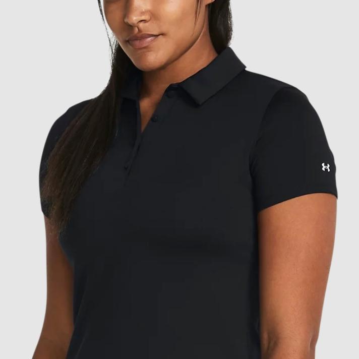Under Armour Solid Color Casual Slim Fit Polo Shirt Women tops Black 1383612-001
