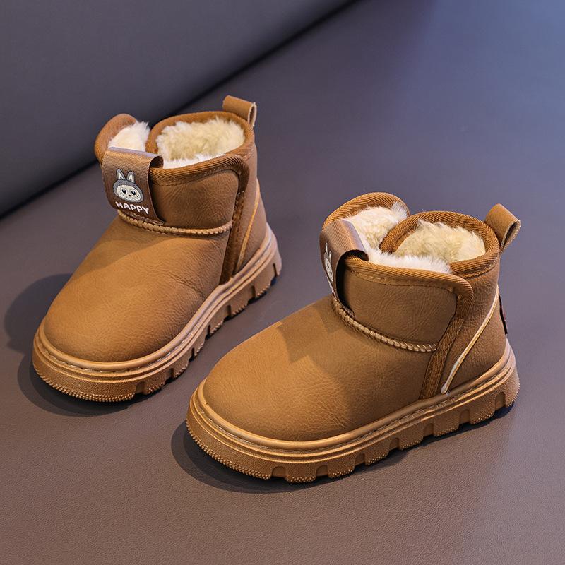 

Children s Snow Boots New Winter Model for Boys and Older Kids, Waterproof, Non-Slip, Fleece-Lined, Thickened, Warm Boots, Girls Cotton Boots 32-37Code one hand6Double жовтий