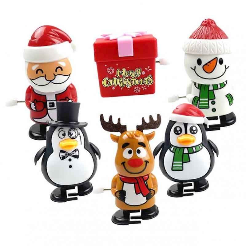 6 pieces Christmas windup toy filler toy kids gifts Christmas plush toys portable Christmas toy
