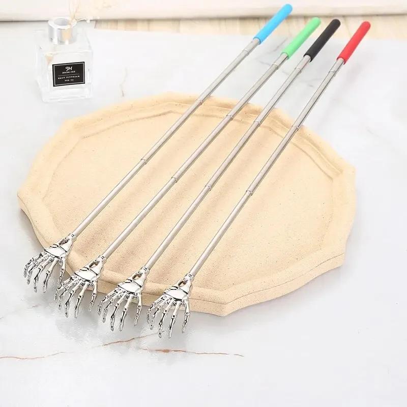 1pc Random Color Stainless Steel Back Scratcher Telescopic Scratching Massager Extendable Itch Old Man Happy Health Products