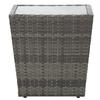 Side Table Gray 41.5 X 41.5 X 43 Cm Poly Rattan and Tempered Glass