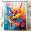 Colorful Shower Curtain with Splatter Art Design Bathroom Decor for Home Decoration in Kitchen Dining