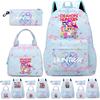 3Pcs/set Kpop Printed Backpack Handbag Pencil Case for Teenger Student Girl Boy Schoolbag Kid Bookbag Large Capacity Travel Bag Christmas Gift