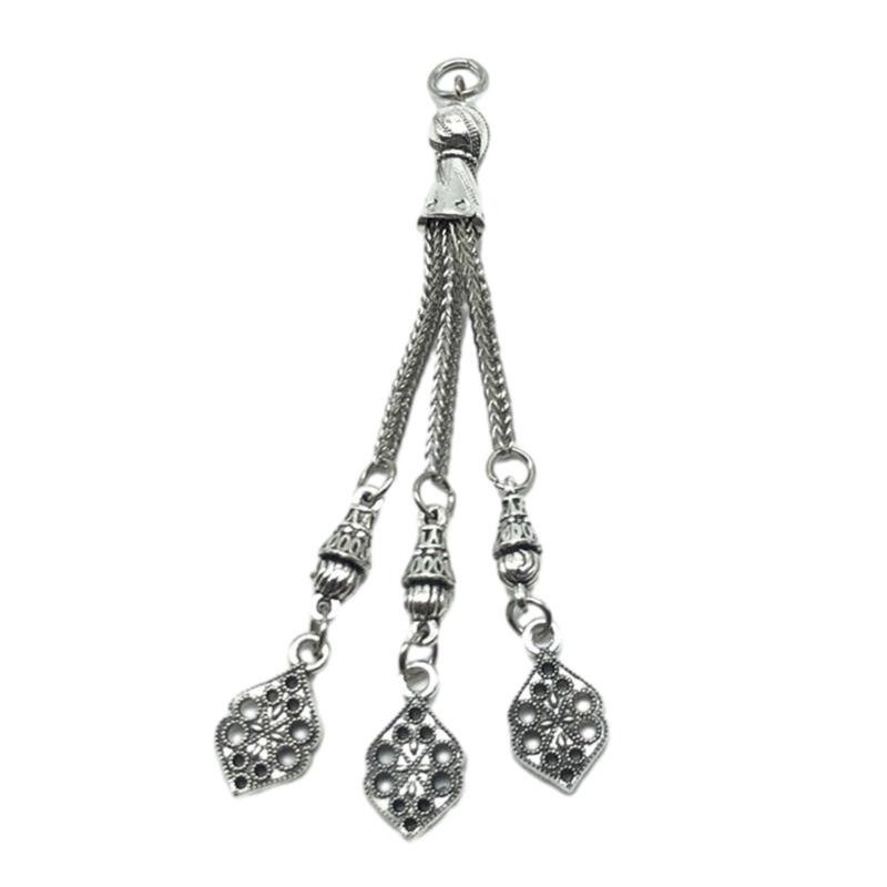 Antique Silver Plated Necklace Connectors Metal Brushes Pendant Accessories DIY Handmade Jewelry Making Supplies