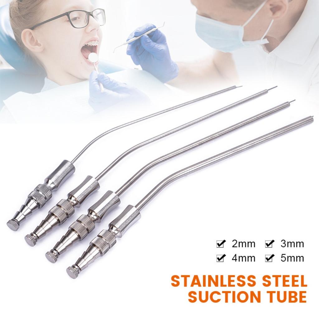 1Pc Dental Medical Aspirator Stainless Steel Suction Tube Laboratory Tube 2Mm/3Mm/4Mm/5Mm Implant Tool For Dental Clinic Use
