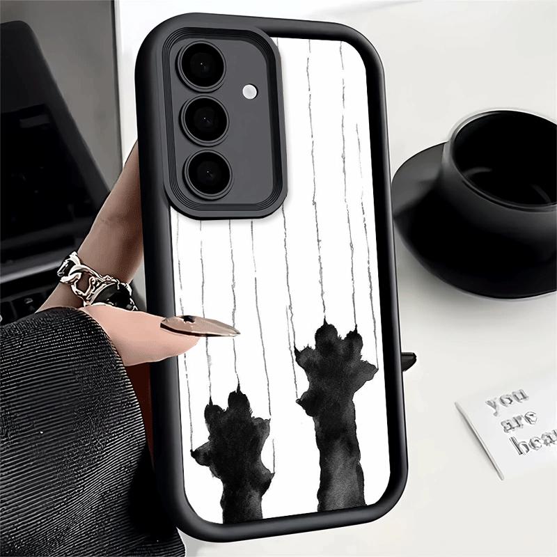 Phone Case for Samsung Galaxy S26 S25 Ultra S24 FE Cat Footprint Funny Scratch Paw Cute Shell S23 Plus S22 + S21 S20 5G Soft Sil