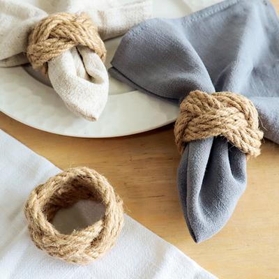 6Pcs Napkin Rings Handmade Farmhouse Weaving Easy To Clean Western Restaurant Linen Straw Napkin Rings