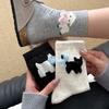 Female Spring and Autumn Sweet Idea Yarn Stereoscopic Bow Cartoon Fusing Animal Boneless Tube Socks