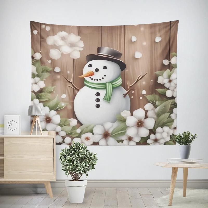 

Новогодний рождественский узор с белым медведем для гостиной и спальни, декоративный гобелен 100x75cm