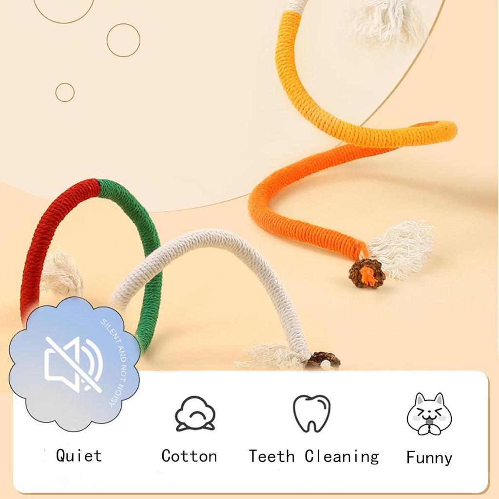 Cat Toys Interactive Molar Cotton Rope Toys Silvervine Cat Teaser Toy Clean Mouth Kitten Play Toy Pet Supplies Accessories