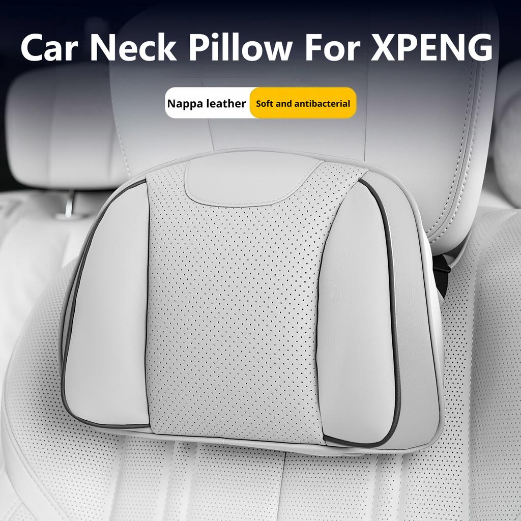 For XPENG Car Headrest Pillow Lumbar Support Nappa Leather Breathable Fit P7 P7+ G6 G7 G9 X9 L03 MONA Car Interior Accessories