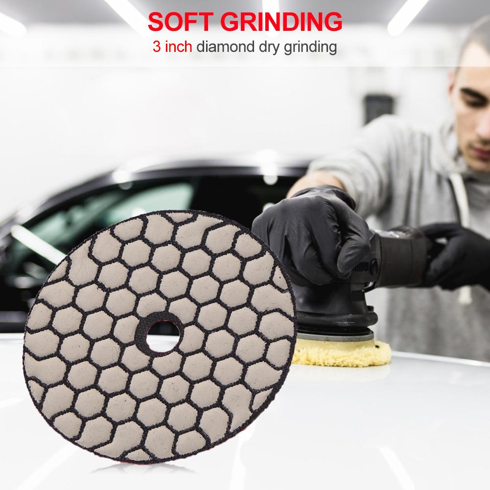 1Pc 50/100/400/1500 Dry Polishing Pad 3 Inch Sharp Type Diamond Polishing Pads For Granite Marble Sanding Disc For Disc Stone