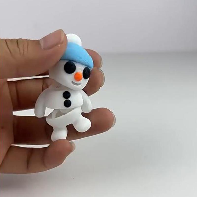3D-gedruckte Weihnachts-Schneemann-Figur Niedlicher Miniatur-Schneemann Mikro-Landschaftsdekorationen Desktop Festlicher Schmuck Geschenk