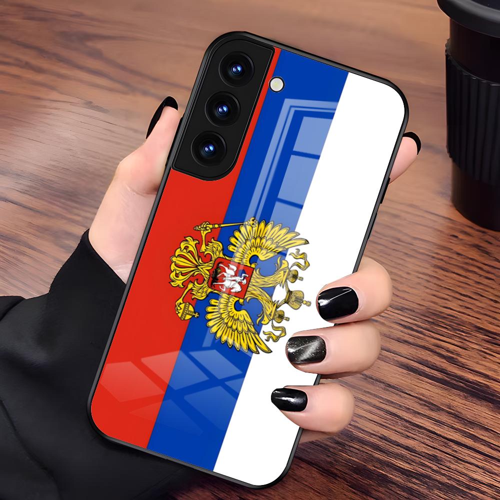 Russia Flag Phone Case For Samsung A56 A36 A26 A16 A15 A25 A35 A55 A14 A34 A24 A54 Glass Case Samsung A22 5G