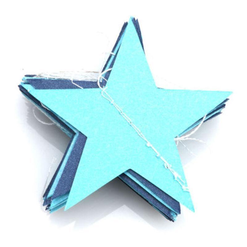 4M 7cm Shining Star Paper Drop Garland Banner Gold Silver Bunting Banner For Baby Shower Kids Room Wedding Hanging Decoration