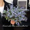 Multicolor Vanilla Artificial Flower Plastic Green Leaves Simulation Flower Photo Props 5 Forks Lifelike Flower Event Decor