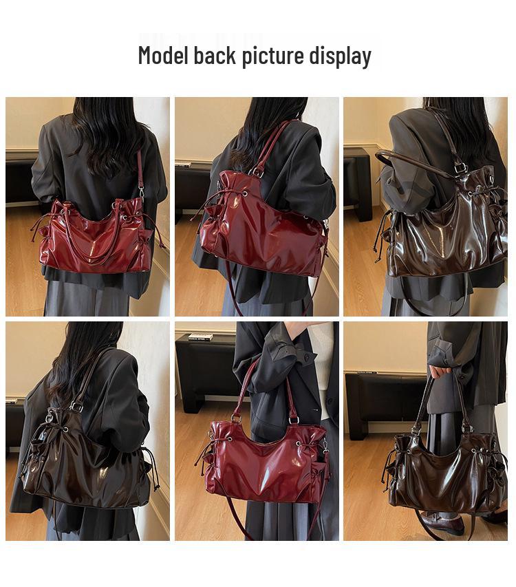 Women's Large Capacity Crossbody Bag - Solid Color PU Shoulder Handbag for Autumn/Winter