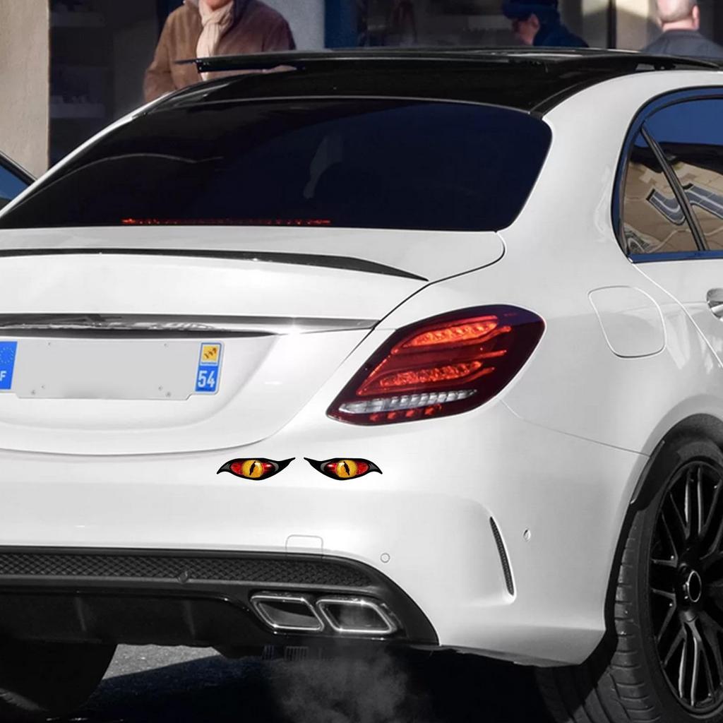 Naklejka na oko samochodu, straszna naklejka odblaskowa na oko, nakładka na lusterko z 2 strasznymi oczami