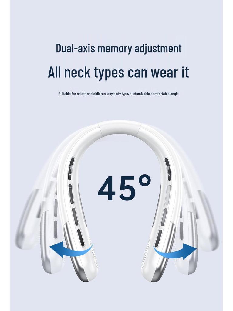 Bladeless Hands-Free Neck Fan: Portable, Wearable, and Perfect for Outdoor Sports