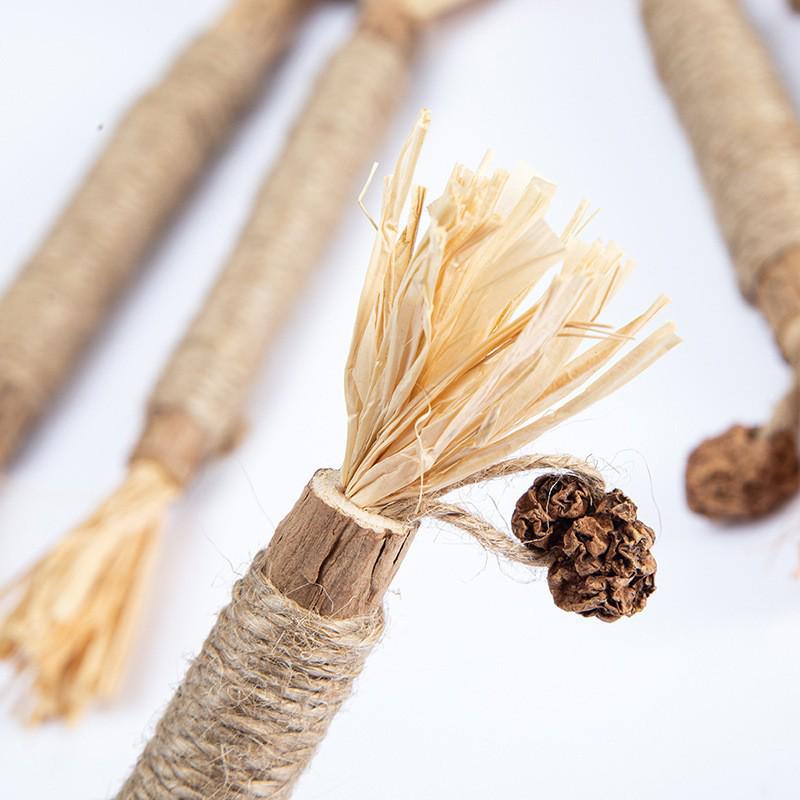 Matatabi Raffia Catnip Teaser Toy with Bell and Chewing Stick