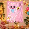 Polyester Wandteppich mit Kissy Missy Design, Dekorative Hängedeko für Schlafzimmer Wohnzimmer Studentenwohnheim