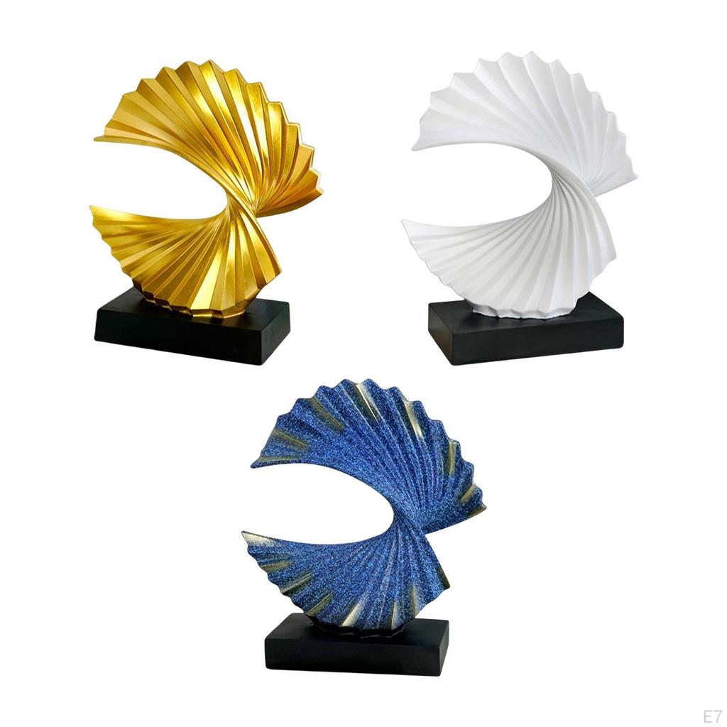 Elegant Home Decor Fan Sculpture - Classical Art Piece for Desk or Shelf