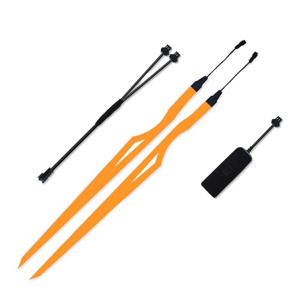 

2 шт. Мотоциклетный шлем Светящаяся наклейка Холодный свет Мод Комплект Мотоциклетный шлем Свет Мигающий Сигнал для езды EL Полоска Декор Аксессуары оранжевый