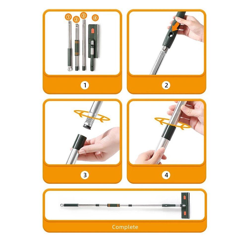 Otočný se silikonovou stěrkou Čistič oken Prodlužovací tyč Kartáč na čištění skla Koupelna