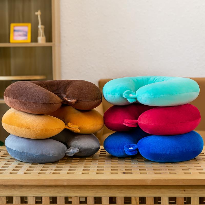 Cotton Neck Pillow Memory Foam Neck Protector U-shaped Pillow Office Lunch Break Sleeping Travel Pillow U-shaped Cervical Spine Pillow Neck Protector