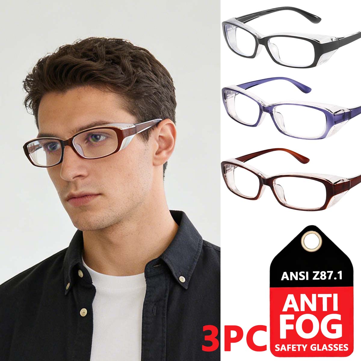 

mens protective glasses with strength anti fog safety glasses asin z87.1 safety glasses for men women HM8