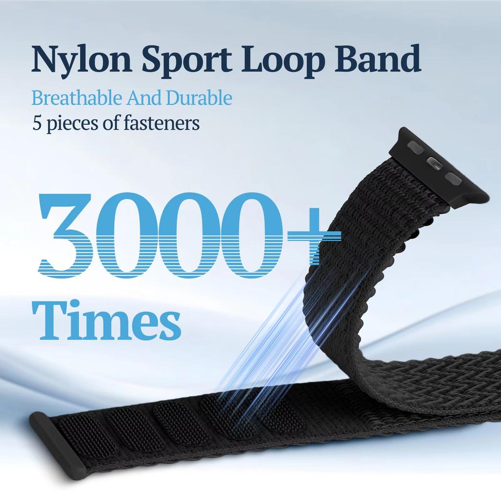 Nylon Loop Strap for Apple Watch Bands 46mm 42mm 44mm 40mm 41 45mm Patterned Bracelet Correa iwatch 11 10 SE 9 8 7 Ultra3 2 49mm 3