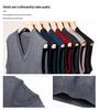Men's Wool V-Neck Sleeveless Sweater - Solid Color Business Casual Knitwear for Spring and Autumn