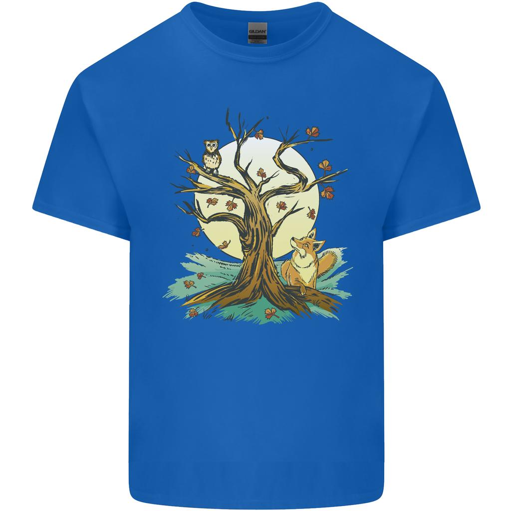 An Owl and Fox Tree Nature Ecology Unisexs Light Cotton TShirt